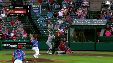 Andy Weber homers (8) on a fly ball to right field.