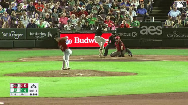 Ryan McCrystal homers (1) on a fly ball to left field.