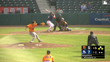 Eddie Micheletti Jr. doubles (4) on a line drive to right fielder Tavian Josenberger. Charlie Saum scores. Jay Harry to 3rd.