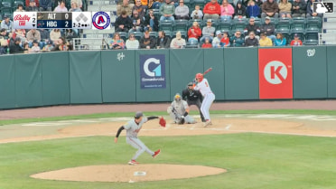 Seaver King triples (1) on a sharp line drive to right fielder P.J. Hilson.