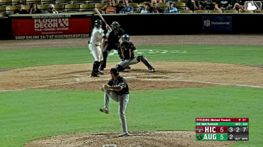 Matt Scannell doubles (1) on a line drive to left fielder Marco Argudin. Conor Essenburg scores. Cody Miller scores.