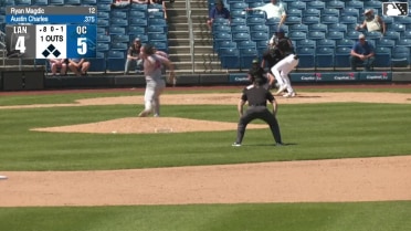 Austin Charles lines into an unassisted double play, third baseman Davis Diaz. Ramon Ramirez out at 3rd.