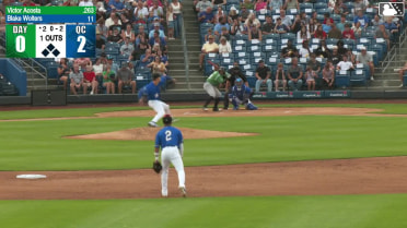 Victor Acosta strikes out swinging, catcher Hyungchan Um to first baseman Trevor Werner.
