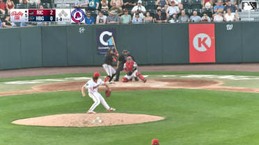 Diego Velasquez homers (4) on a fly ball to right center field. Ty Hanchey scores.