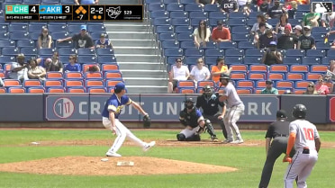 Dom Keegan triples (1) on a sharp fly ball to right fielder Alfonsin Rosario. Brandon Butterworth scores. Aron Estrada scores. Thomas Sosa scores.