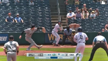 Gavin Cross doubles (7) on a sharp line drive to right fielder Ronny Simon. John Rave scores.