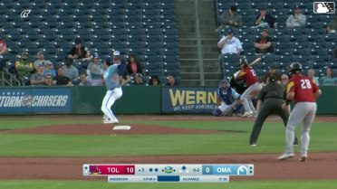Max Anderson homers (1) on a fly ball to right center field. Eduardo Valencia scores.