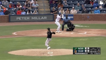 Brock Jones homers (2) on a fly ball to right field.