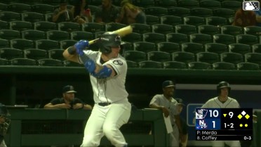 Cutter Coffey singles on a pop up to right fielder Nicholas Torres. Hedbert Perez scores. Raimundo De Los Santos to 3rd.