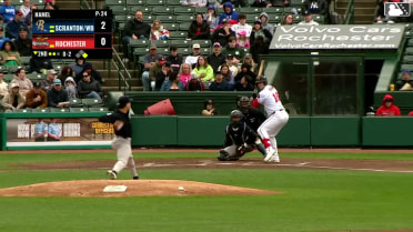 Riley Adams homers (1) on a fly ball to left field. Andrés Chaparro scores.