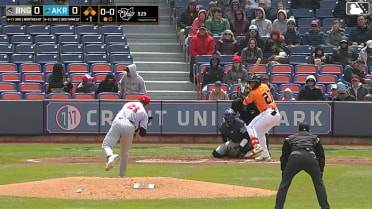 Alfonsin Rosario doubles (2) on a line drive to left fielder Chris Suero, deflected by center fielder A.J. Ewing. Angel Genao scores. Ralphy Velazquez to 3rd.