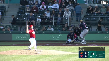 Max Muncy homers (1) on a fly ball to left center field. Colby Halter scores.