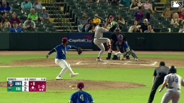 Danny Serretti singles on a sharp line drive to center fielder Marcus Lee Sang. Ben McLaughlin scores.
