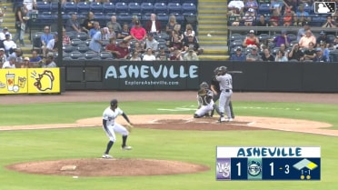 Jeral Perez doubles (1) on a sharp line drive to center fielder Caden Powell. Ryan Burrowes scores.