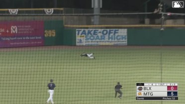 Chandler Simpson's great diving grab in center