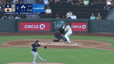 Joey Meneses homers (11) on a fly ball to right center field.
