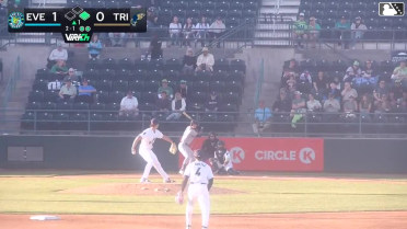 Matthew Ellis doubles (2) on a sharp fly ball to left fielder Gage Harrelson. Luke Stevenson scores.
