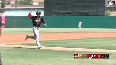 Carson Jones lofts a two-run homer