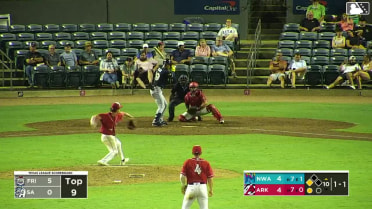 Connor Scott out on a sacrifice fly to center fielder Jared Sundstrom. Omar Hernandez scores.
