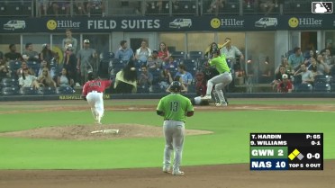 Luke Williams singles on a ground ball to left fielder Luis Matos. Ben Gamel scores. Jair Camargo to 3rd.