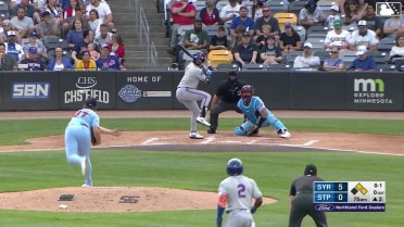 MJ Melendez homers (20) on a fly ball to right center field. Vidal Bruján scores. Ronny Mauricio scores.
