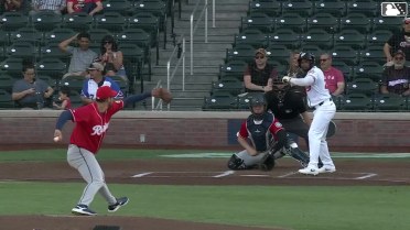 Pablo Reyes singles on a soft bunt ground ball to third baseman Patrick Wisdom. Jase Bowen scores.