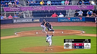 Colby Shelton homers (15) on a fly ball to right center field.