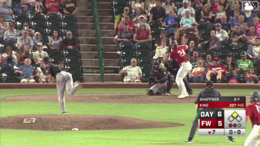 Lamar King Jr. reaches on a throwing error by third baseman Tyson Lewis. Kerrington Cross scores.