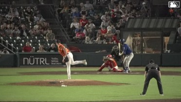 Brad Lord fans his seventh batter