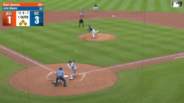 Brian Sanchez out on a sacrifice fly to center fielder Asbel Gonzalez. Victor Ortega scores. Chase Jaworsky to 3rd.