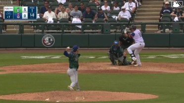Nicholas Torres singles on a line drive to left fielder Zach Kokoska.