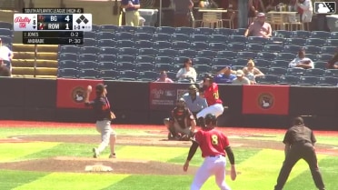 Colby Jones out on a sacrifice fly to right fielder Angel Mateo. Eric Hartman scores. Dixon Williams to 3rd.