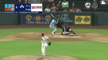 Lucas Spence homers (2) on a fly ball to center field.