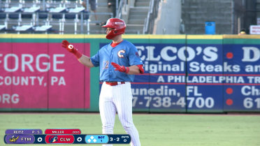 Aidan Miller hits a double for Clearwater