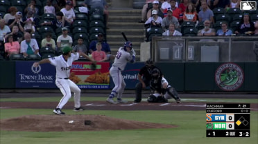 Ryan Clifford homers (15) on a fly ball to right center field. Ji Hwan Bae scores.