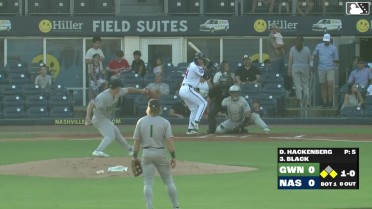 Tyler Black out on a sacrifice fly to right fielder José Azócar. Jett Williams scores.