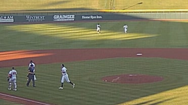 Denzel Clarke robs a potential home run