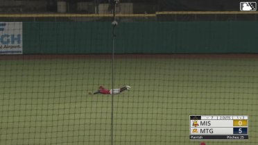 Cody Milligan makes a diving catch