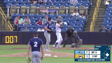 Nolan Schubart homers (12) on a fly ball to right center field. Aaron Walton scores.