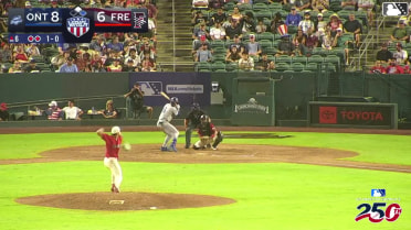 Landyn Vidourek triples (1) on a line drive to right fielder Cameron Nelson. Mairoshendrick Martinus scores.
