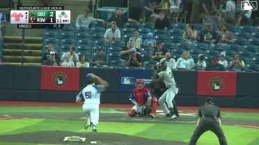 Jhonny Severino singles on a line drive to center fielder Eric Hartman. Yordany De Los Santos scores.