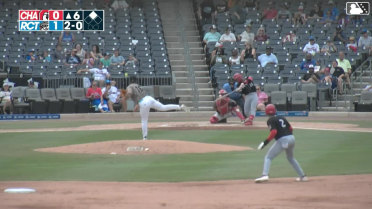 Leo Balcazar singles on a line drive to center fielder Raudi Rodriguez. Carlos Sanchez scores.