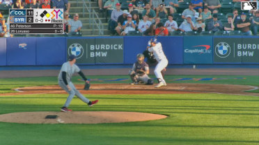 Nick Lorusso homers (1) on a fly ball to left center field. Mike Tauchman scores.