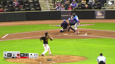 Raudi Rodriguez singles on a line drive to center fielder Carter Trice. Gustavo Campero scores.