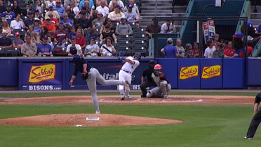 Phil Clarke hits a sac fly