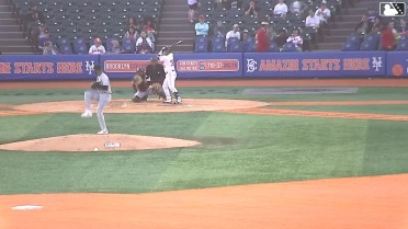 Daiverson Gutierrez homers (1) on a fly ball to left center field.