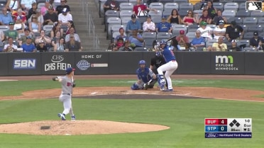 Aaron Sabato homers (16) on a line drive to left center field.