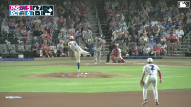 Cam Cannarella homers (8) on a fly ball to left field.