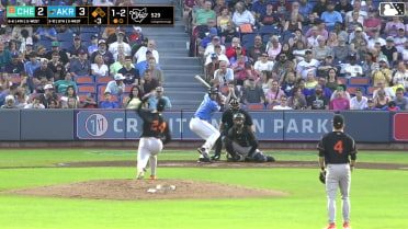 Jacob Cozart singles on a ground ball to right fielder Fernando Peguero. Alfonsin Rosario scores.