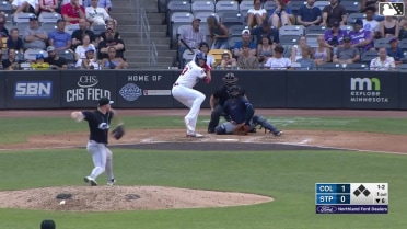 Matt Wallner homers (17) on a fly ball to right center field.